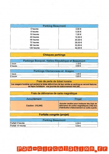 Nouveaux tarifs 2013