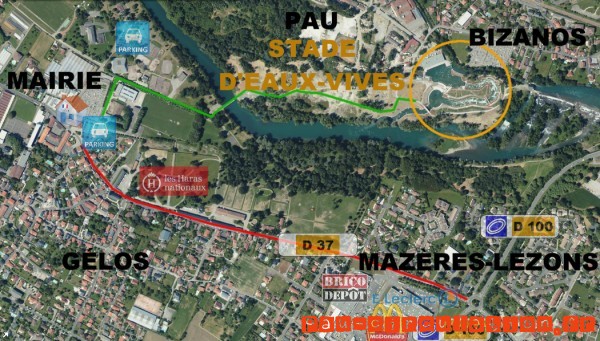     Plan d'accès depuis la rocade de Pau D100 - Cliquez dessus pour agrandir l'image
