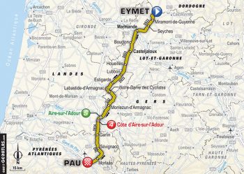 Parcours étape 11 du tour de France Cycliste 2017 - étape 11 | 203.5km | Départ 13h05 (Heure locale) Eymet / Pau