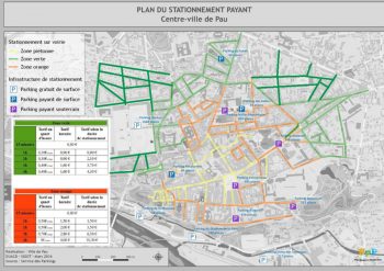 Plan du stationnement autorisé payant sur la voie publique - Pau