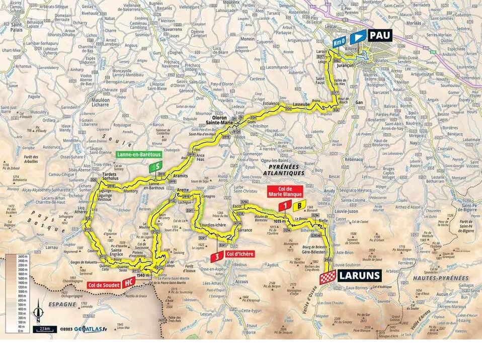 détails parcours étape 5 pau laruns